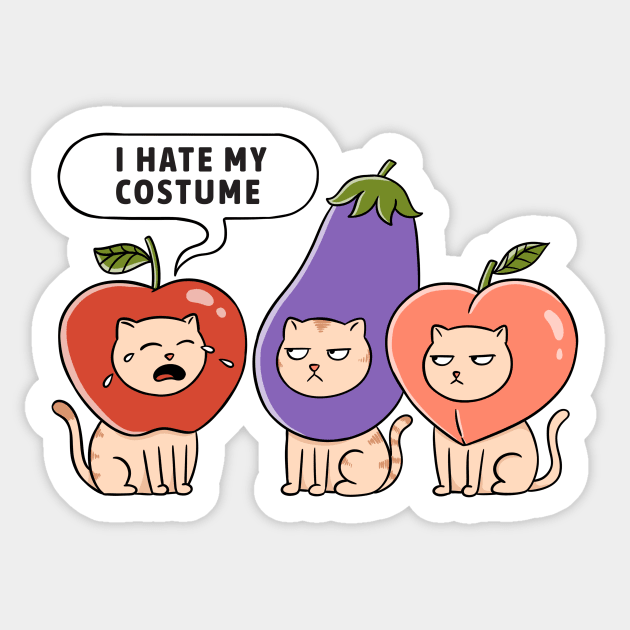 Cats funny costume Sticker by coffeeman